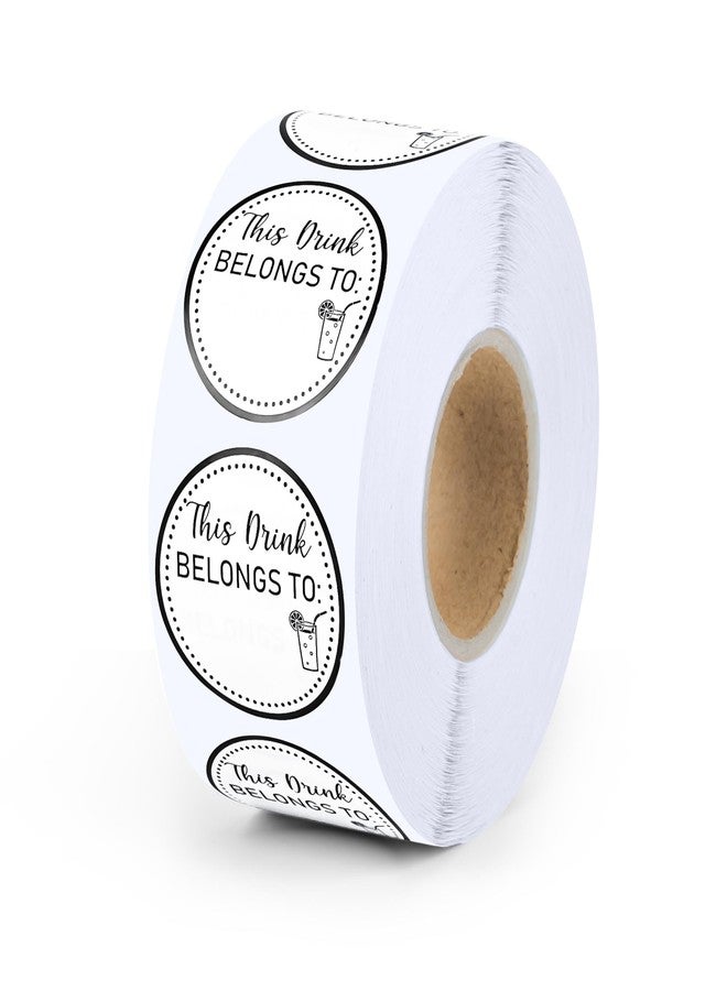 VELATYVIO 1200 PCS This Drink Belongs to Stickers Self-Adhesive Cup Marker for Wedding Party Bridal Shower Birthday Supplies White1.5 Inch - Image 1